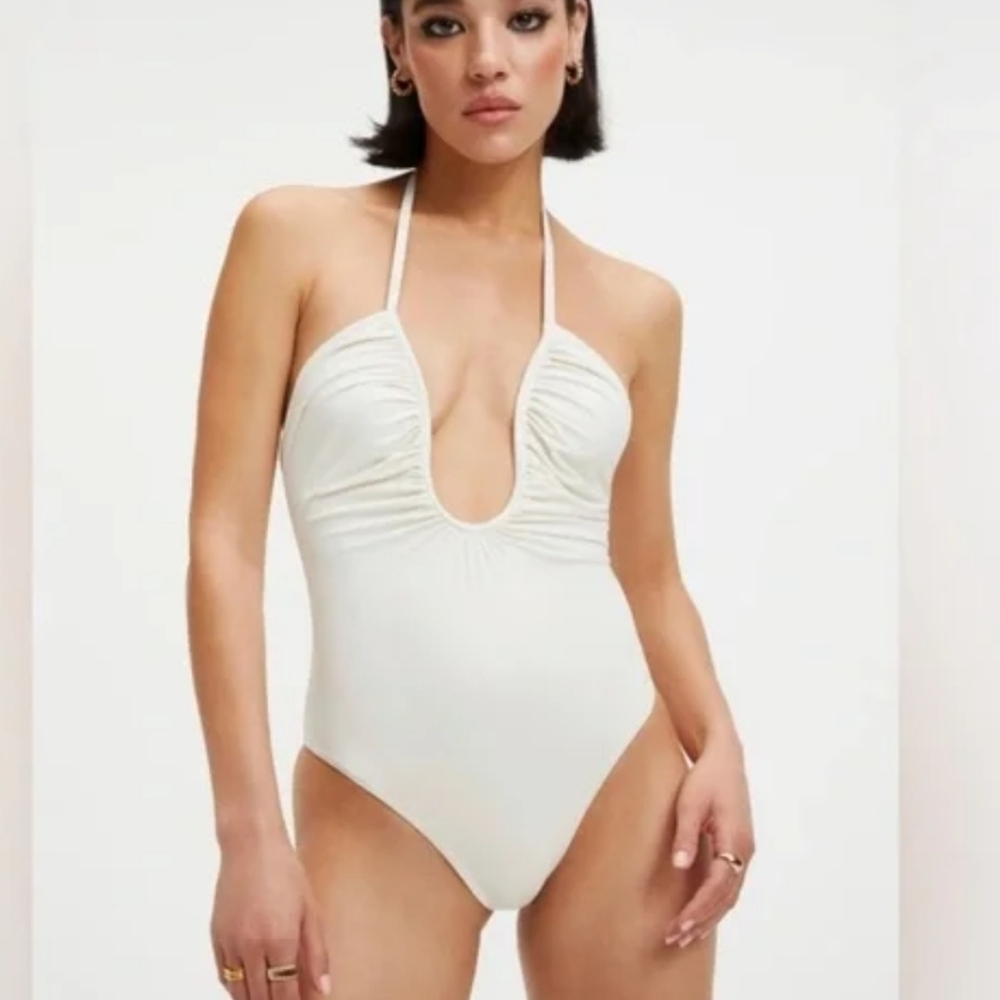 NWT Good American Women Leilane ivory One piece swim sz 0/XS